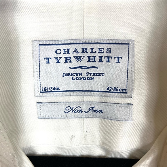 Charles Tyrwhitt Men's Long Sleeve Button Down White Shirt Non-Iron 16.5/34 - Picture 3 of 11